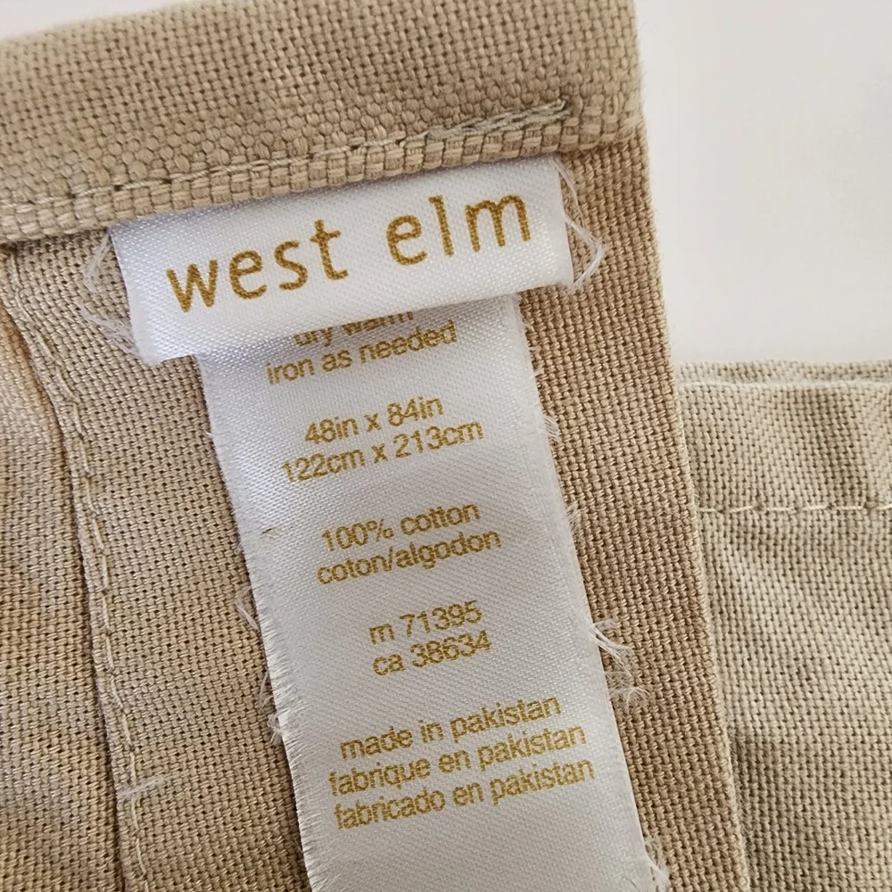West Elm Tan Cotton Canvas Curtains with Silver Grommets (Set Of 3)